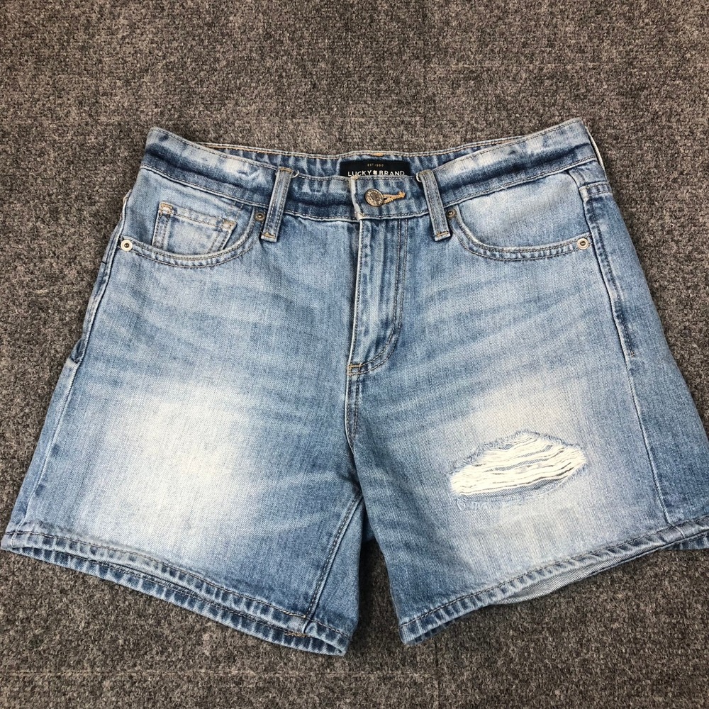 Lucky Brand Light Blue Distressed Denim Jean Shorts